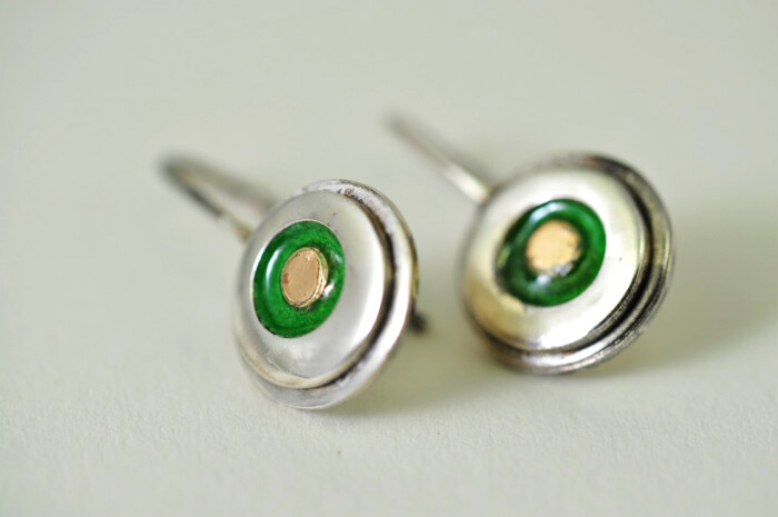 Emalje-ørering. Monbo - Håndlavede smykker
