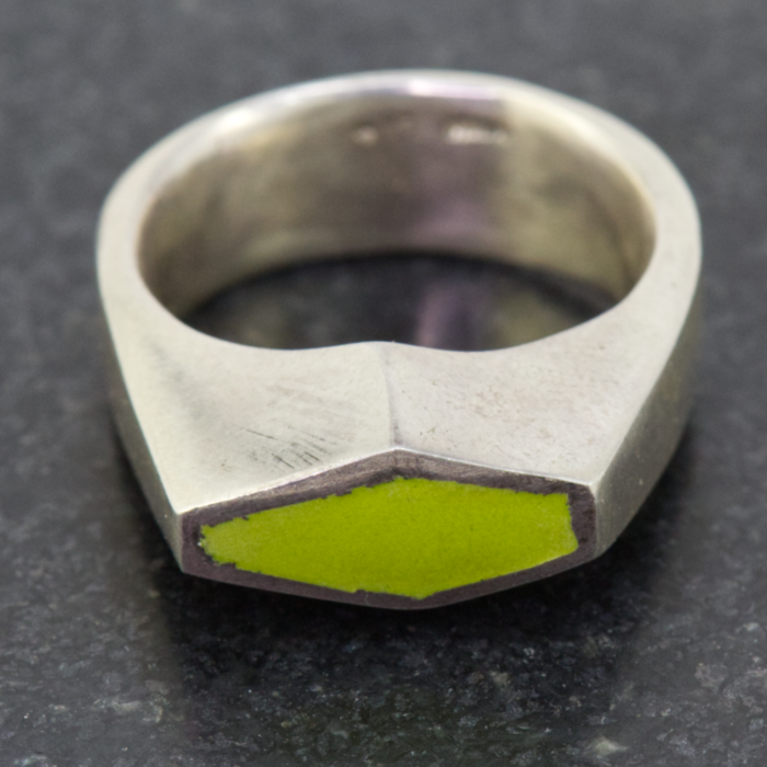 Ring - Gul emalje - Håndlavede smykker