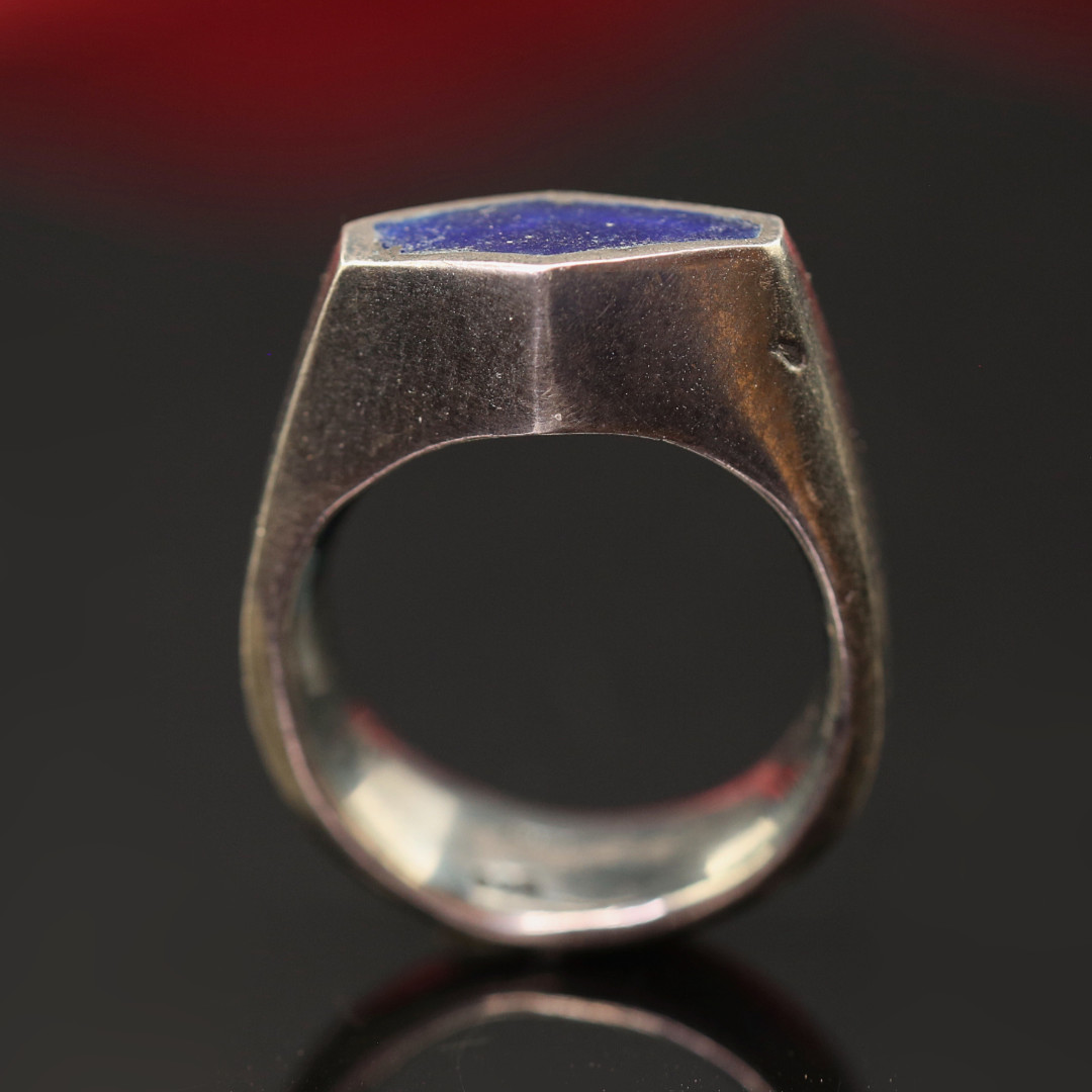Ring med blå emalje - Square | Monbo